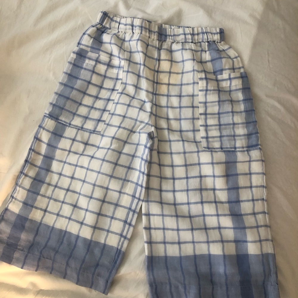 NWT Roberta Roller girls size 6  blue checked pants